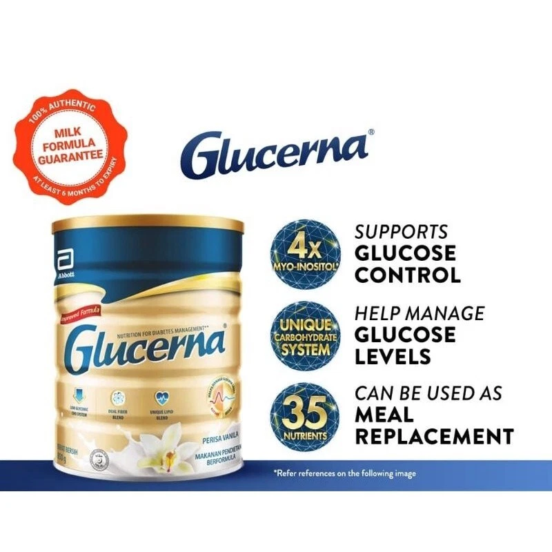 Glucerna Milk Powder For Diabetic Management Vanilla 800g + FREE SHIPPING - Image 2 of 4