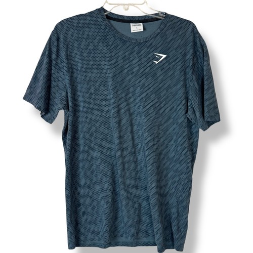 Gymshark Shirt Herren Größe Small blau sportlich Streetwear Performance Training