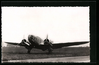 Postcard Plane Bloch 131 on the Ground 