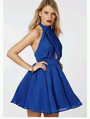 cobalt blue skater dress