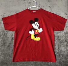 Vintage Mickey Mouse Graphic T-Shirt Men's Size XL Red Made In USA Walt Disney