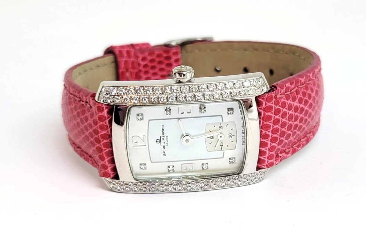 Solid 18k White BAUME & MERCIER Ladies Watch 65335 with 1ct  display picture 2