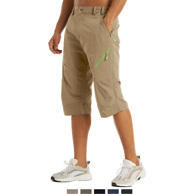 Cargo Shorts Below Knee Compression Shorts Men's Quick Dry 3/4