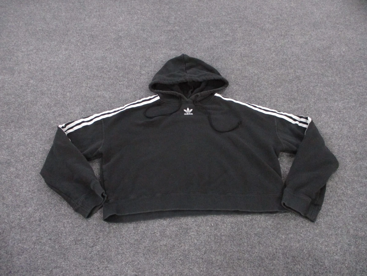 Adidas Sweatshirt Hoodie Adult M Black Pullover Tank Crop Shirt