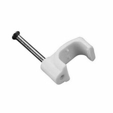 100 x Satellite Twin DOUBLE SHOTGUN White CABLE CLIPS Coaxial Wire For Sky WF65