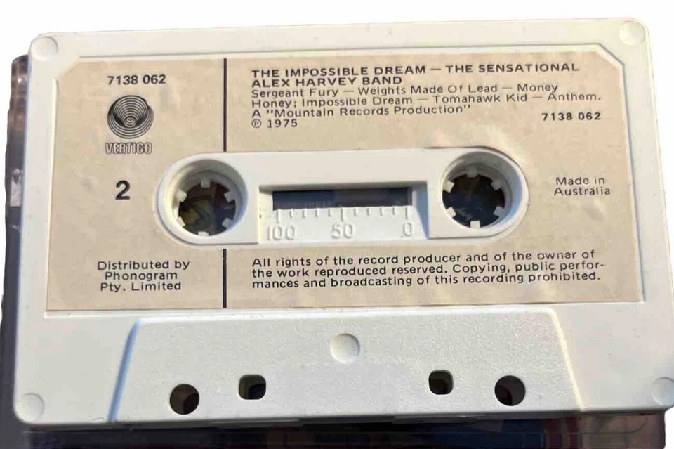 The Impossible Dream The Sensational Alex Harvey Band Cassette Tape - Image 3 of 4