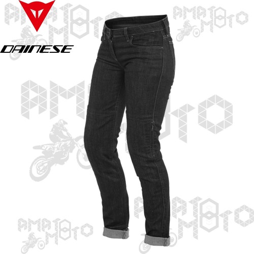 JEANS MOTO DONNA CON PROTEZIONI CE GINOCCHIO PANTALONI LADY DENIM SLIM  DAINESE | eBay