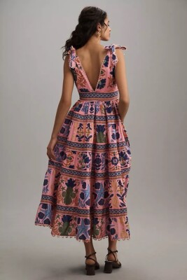farm rio sleeveless embroidered patchwork midi dress Farm Rio Sleeveless Embroidered Patchwork Midi Dress