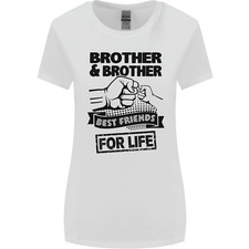 Lustiges Damen-T-Shirt Bruder & Bruder Freunde fürs Leben breiter geschnitten