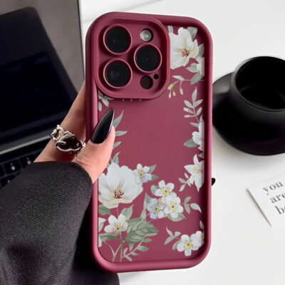 For iPhone 16 15 14 13 12 11 Pro Max XR ShockProof Flowers Soft Phone Case Cover