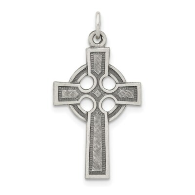 Sterling Silver 925 Antiqued Finish Celtic Iona Cross Charm Pendant 1. ...