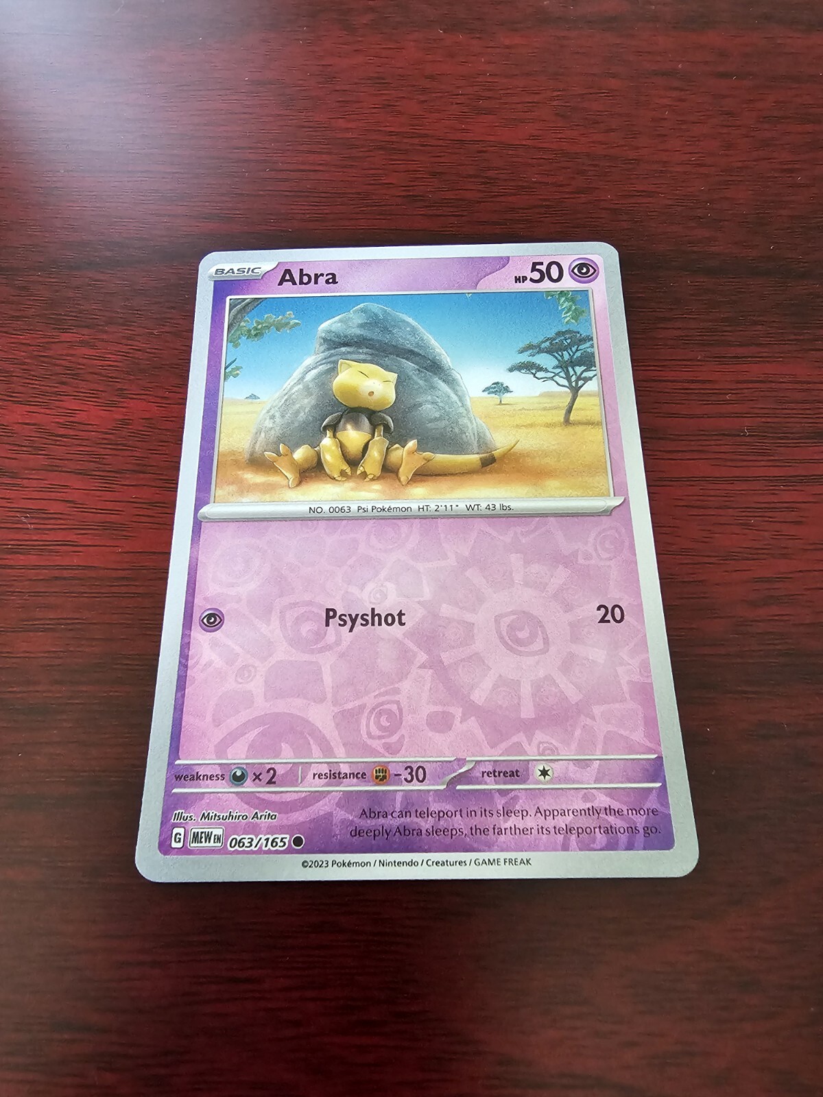 Pokémon Abra 063/165 Scarlet & Violet: 151 Reverse Holo Near Mint