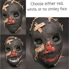 Original Black Burlap Horror Mask,Paper Mache Mask, Scary Mask, Antichrist Mask,