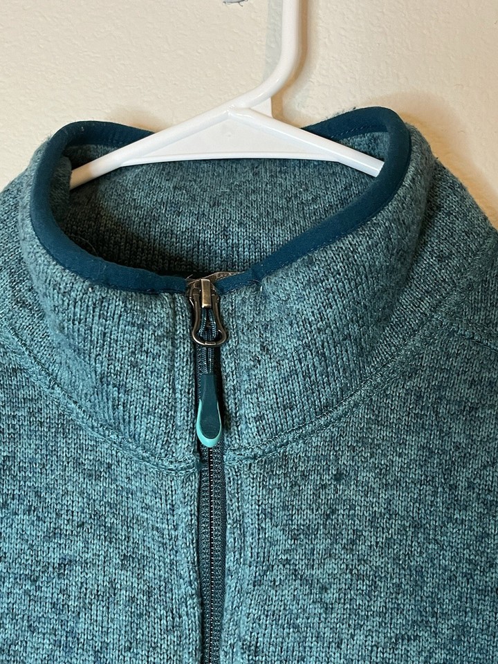 LL Bean Jacket Womens Medium Green Full Zip Fleece Outdoor 279684 eBay