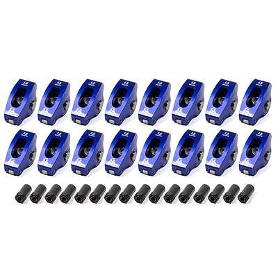 Scorpion 1037, Set of 16 Blue Aluminum Sbc Roller Rocker Arms 1.5 Ratio 3/8 Stud