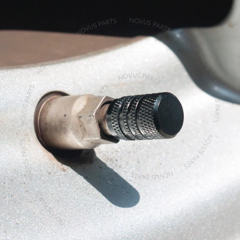 适用于大众捷达帕萨特高尔夫轮胎阀盖 4 件黑色带线汽车轮辋 — 第 3/4 张图片