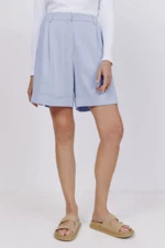 New VIVERE Lori Tailored Relaxed Summer Shorts, Light Blue, UK 18, RRP £135