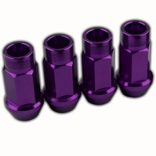 4 PC PURPLE LUG EXTENDED RACING LUG NUTS FOR TIRES/WHEELS/RIMS 50MM 12X1.5 B