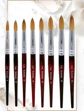 Lux 100% real Kolinsky Acrylic Nail Brush Round size 8 10 12 14 16 18 20 22