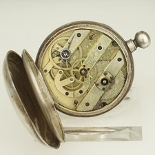 Rare Antique Silver Pocket Watch Men's no fusee duplex chronometer repeater RAR