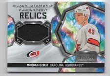 2020-21 Upper Deck Black Diamond Debut Relics Morgan Geekie 073/399 Carolina