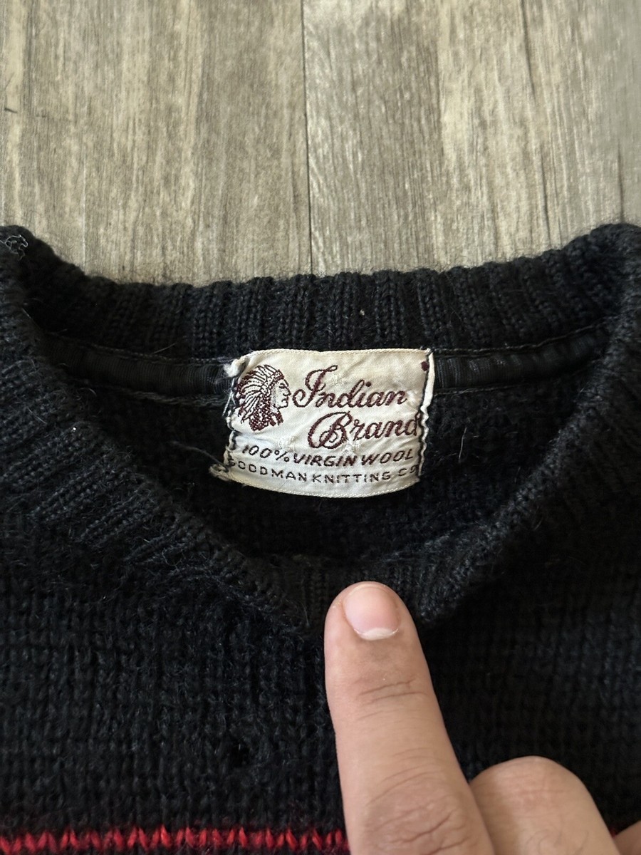 Vintage 1930s 40s 100% Virgin Wool Aztec Knitted Sweater