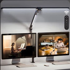 HBN LED 1/3 Heads Desk Lamp With Remote Control, 360°Adjustable Tall Desk Lights