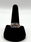 10k Yellow Gold VTG Tanzanite Prong Set Diamond Accent Ring 7 1/2- 2.92 Grams — photo 1
