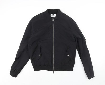 Topman Bomberjacke Herren schwarz Größe M Reißverschluss