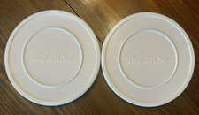 Juego de 2 - Tapas de plástico blanco manual para procesador de alimentos Pampered Chef PC solo 5,5"