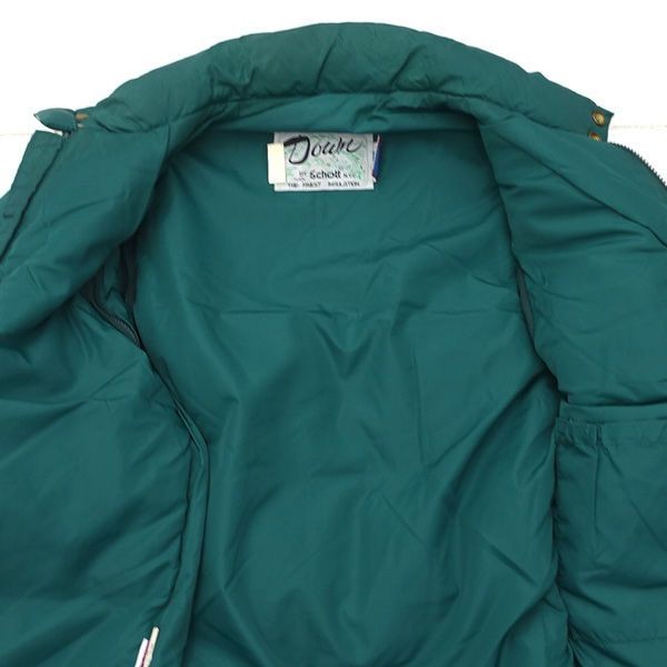 Schott 2Way Down Jacket Leather Switch Green Brow… - image 7