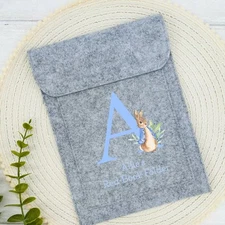 Personalised Rabbit Initial Blue Red Book Folder