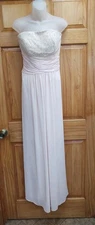 David Tutera Gather & Gown Prom Wedding Formal Bridesmaid Gown Size 10 Beige