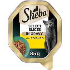 66 x 85g Sheba Select Slices Adult Wet Cat Food Trays Chicken in Gravy 8.36 per kilo