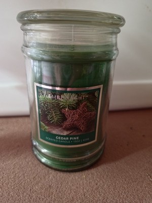 Emberlight Cedar Pine Scented Large Jar Candle 15oz Green Single Wick
