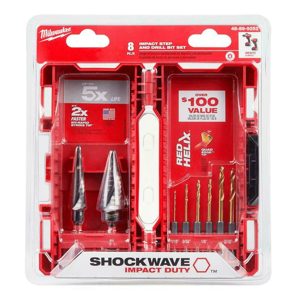 Milwaukee 48-89-9252 SHOCKWAVE Impact-Duty Titanium Step Bit Set