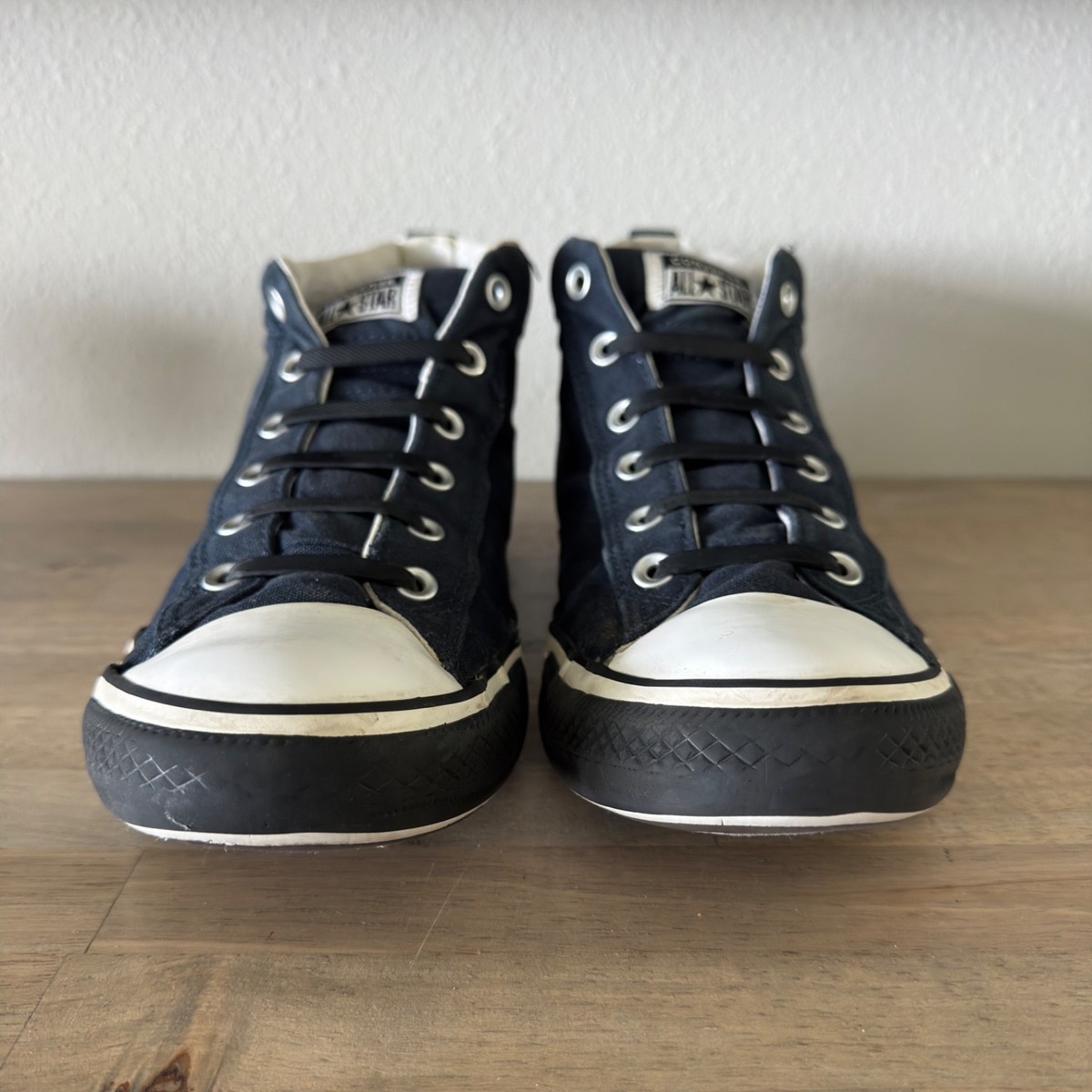 Converse All Star Chuck Taylor High Top Dark Blue Rubber Laces 166337F Mens 12 Converse All Star Chuck Taylor High Top Dark | Mercari main image 2