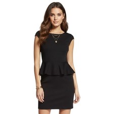 EXPRESS Lace Back Peplum Ponte Dress Black NWT Size 0
