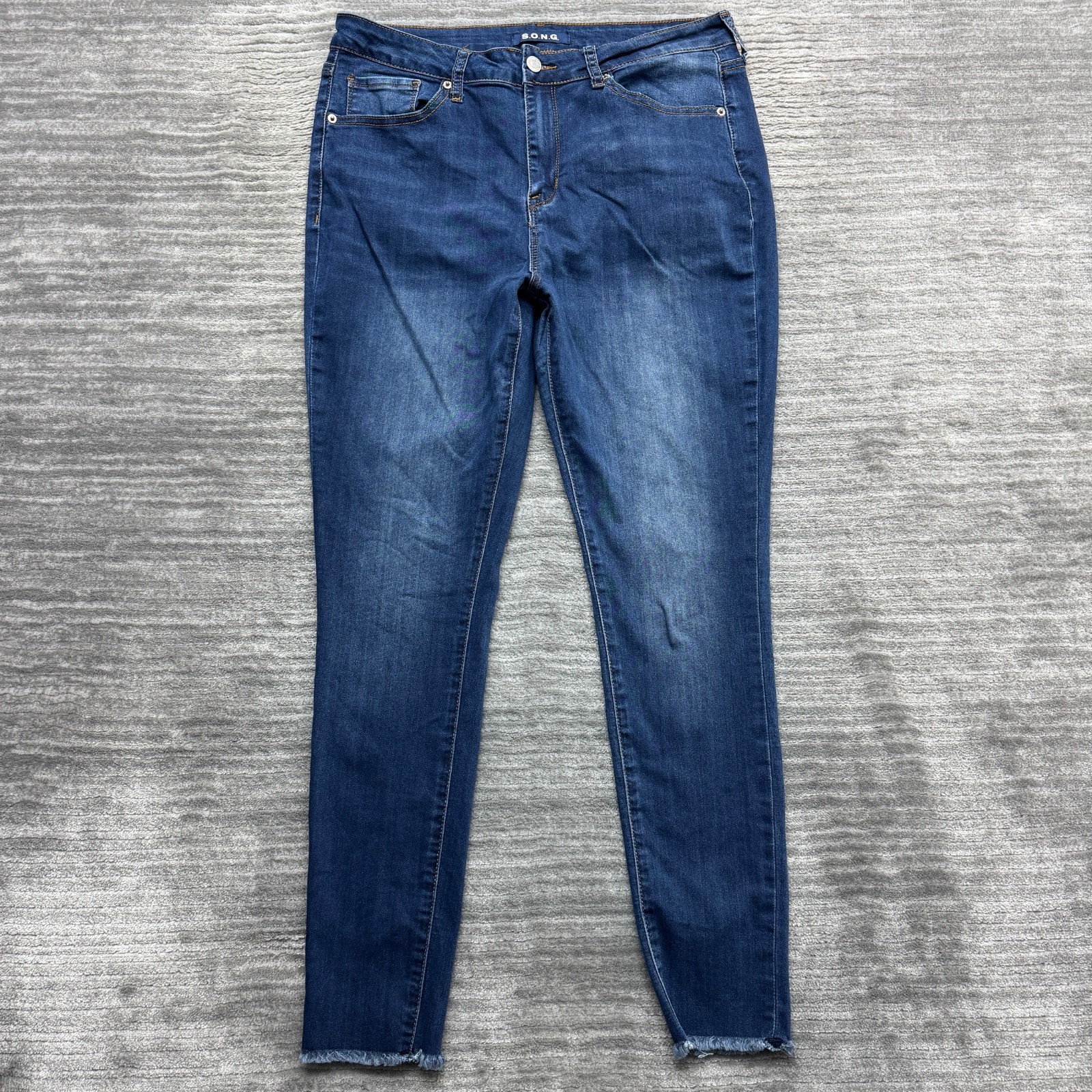 SONG Jeans Size 15/32 Womens High Rise Skinny Blue Denim