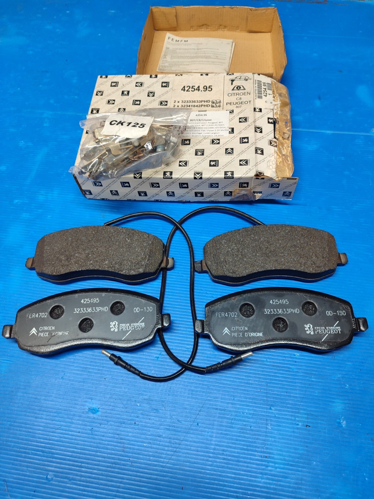Plaquettes de freins avant auto Citroën C8 Peugeot 807 Fiat Ulysse 2.0 2.2 HDi