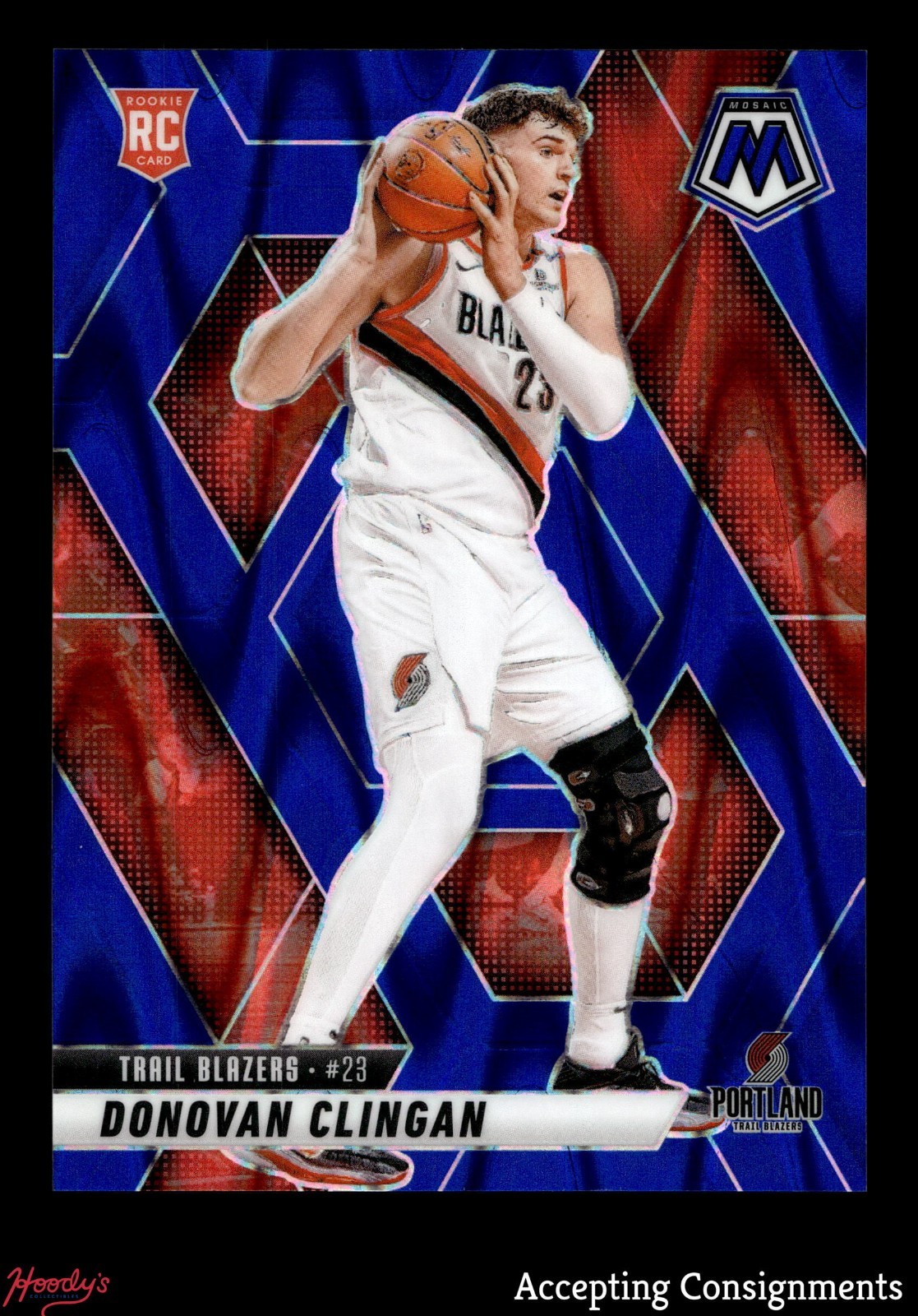 2024-25 Mosaic Blue Seismic #246 Donovan Clingan RC ROOKIE BLAZERS 106/149