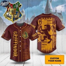 Custom Name Harry Potter Gryffindor House Baseball Jersey