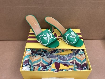 Gucci x Adidas Nappa Leather Slide Sandal Size 40+ green in box