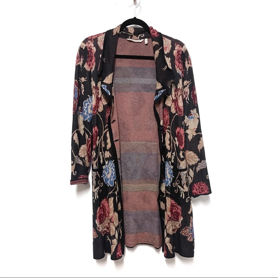 Suéter Cárdigan Suave Surroundings Fairy Glen Línea Larga Frente Abierto - Tejido Floral Foto 2 de 4