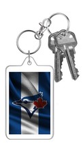 MLB Baseball Flag Keychain Team Logo Photo Striped Pop Art Print Style Clip