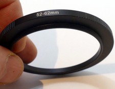 Lens adapter ring from 52mm to 62mm step-up PRO with ribbed rim