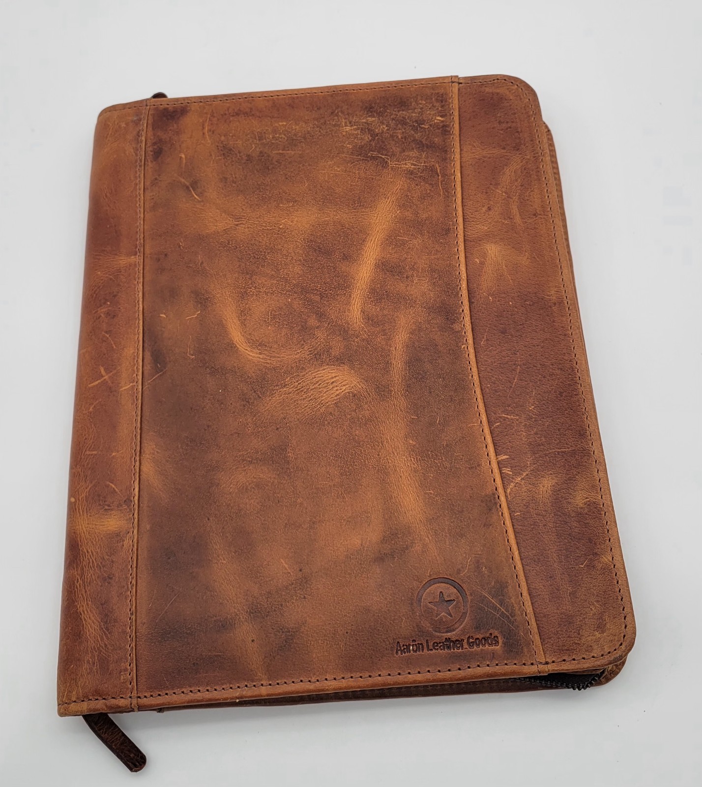 Aaron Leather Goods Zip-Around Executive Portfolio Organizer