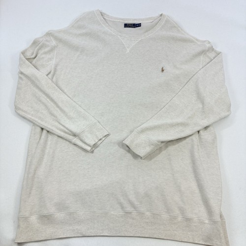 Polo Ralph Lauren pull maille tricot grand et grand crème 4XLT 100% coton preppy