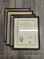 VTG 90s Thin Skinny Black Gold Metal Picture Frames Document Certificate Degree