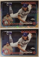TYLER GLASNOW 2024 Topps Chrome X-FRACTOR REFRACTOR #54 & Base DODGERS 